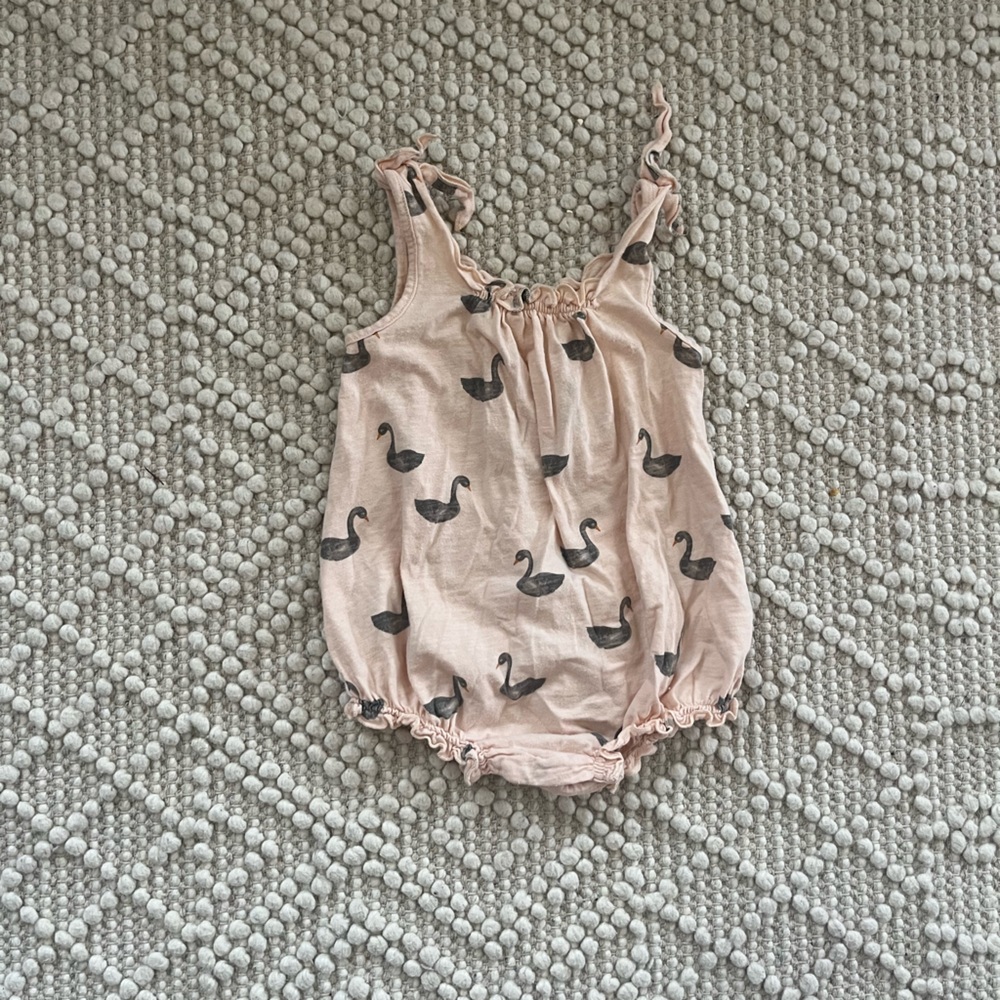Rylee + Cru swan romper 18-24 months